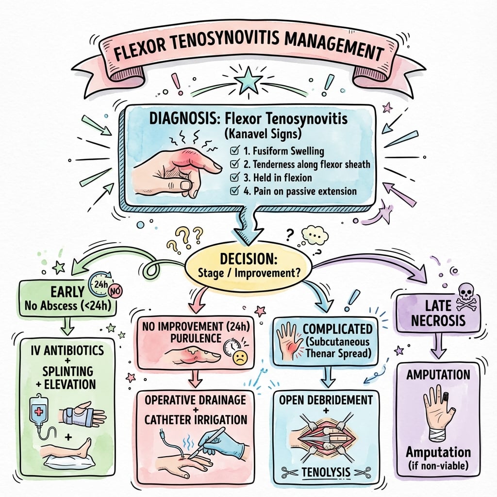 Management algorithm for Flexor Tenosynovitis