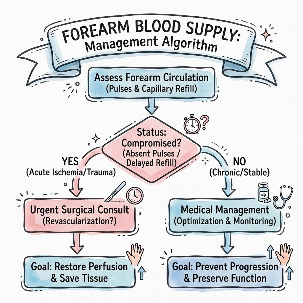 Management algorithm for Forearm Blood Supply