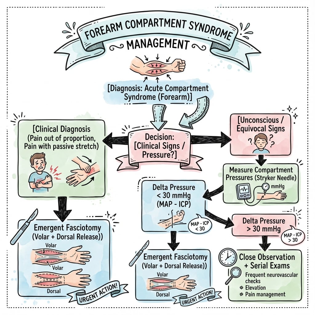 forearm compartment syndrome management algorithm