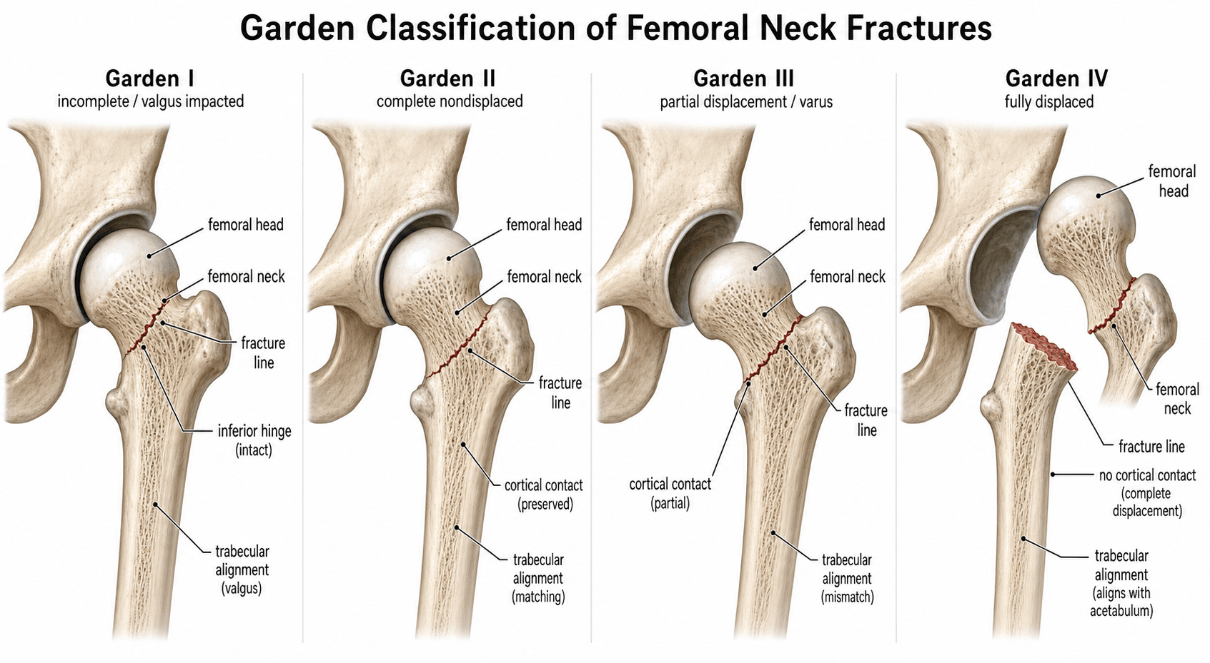 Garden Classification of Femoral Neck Fractures