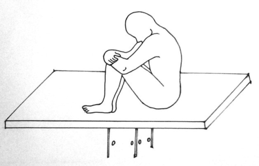 Illustration of the squatting position for neuraxial anaesthesia