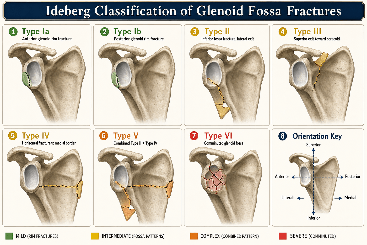 Ideberg classification of glenoid fossa fractures