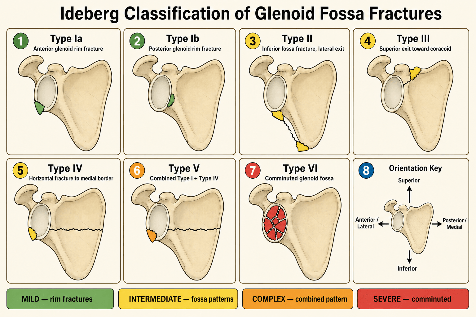Ideberg classification of glenoid fossa fractures