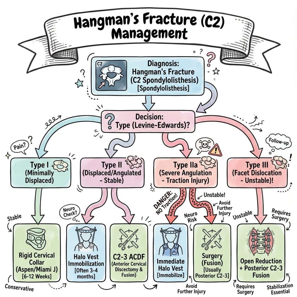 hangmans fracture management algorithm