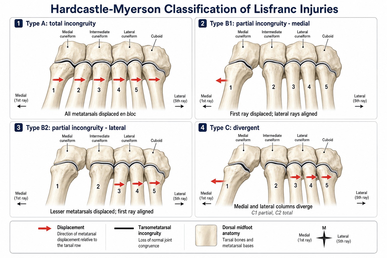 Hardcastle/Myerson Classification of Lisfranc Injuries