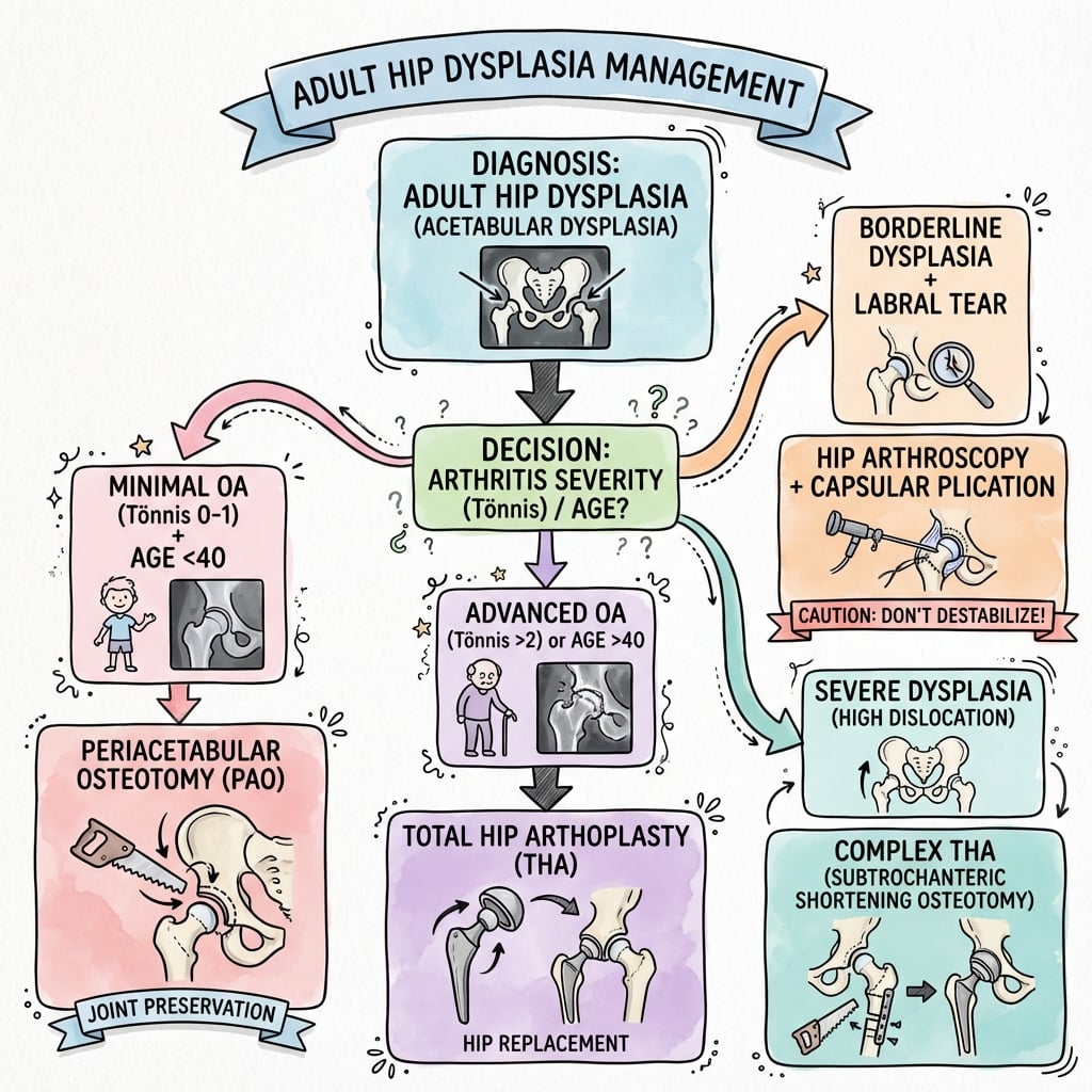 hip dysplasia adult management algorithm