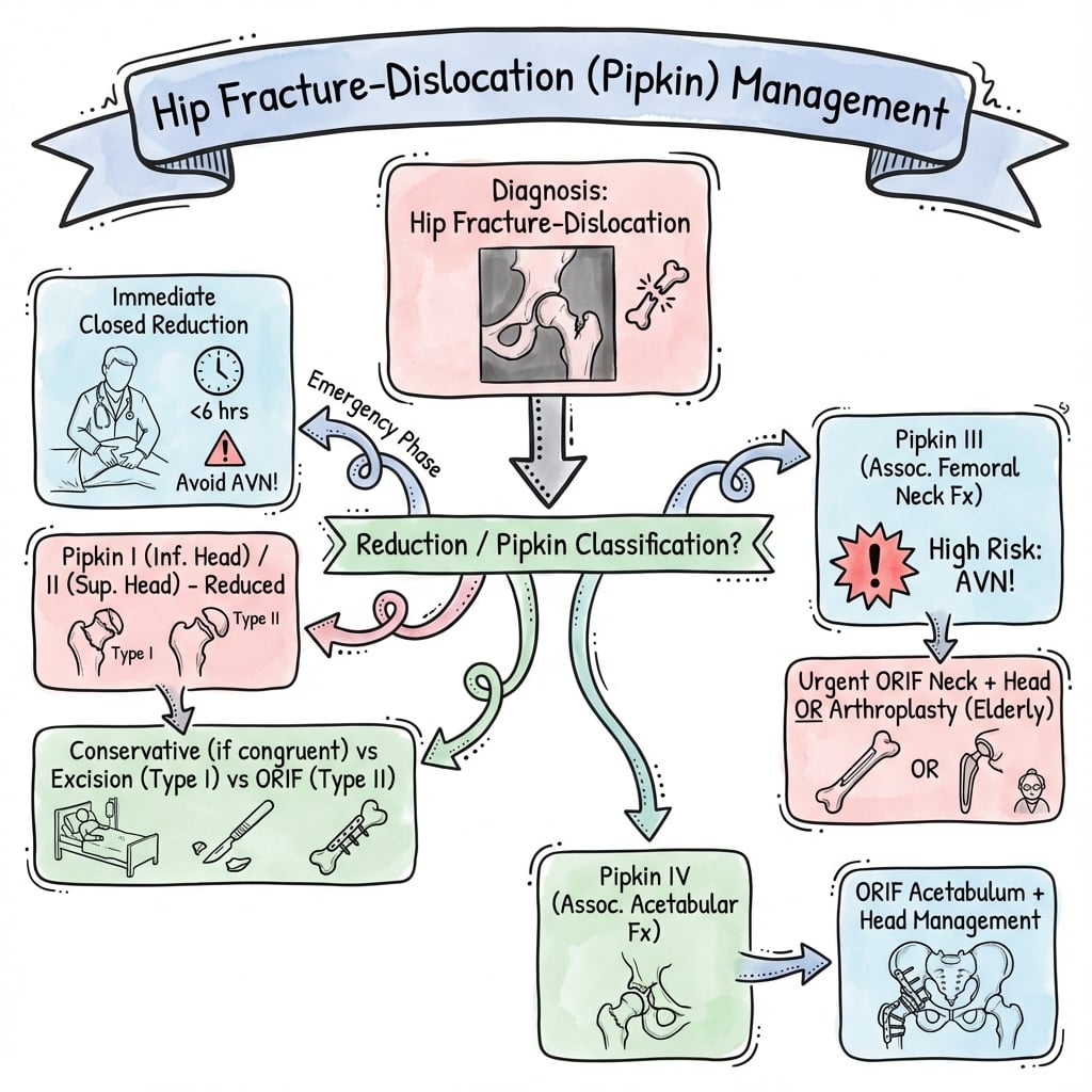 hip fracture dislocations management algorithm