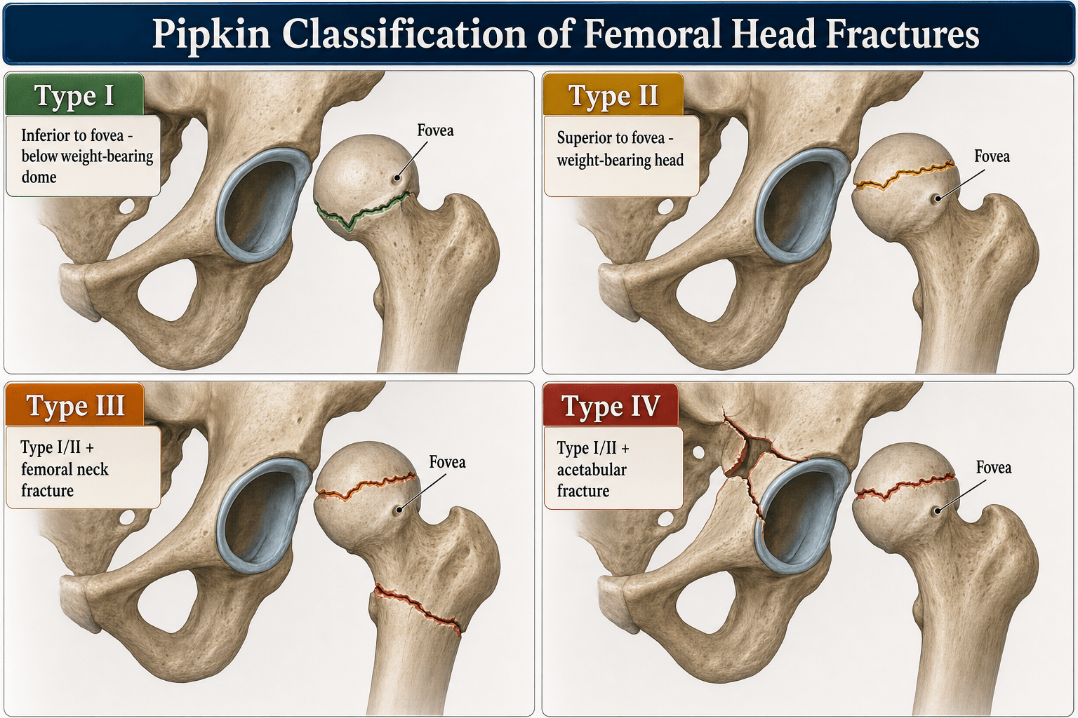 Pipkin classification of femoral head fractures