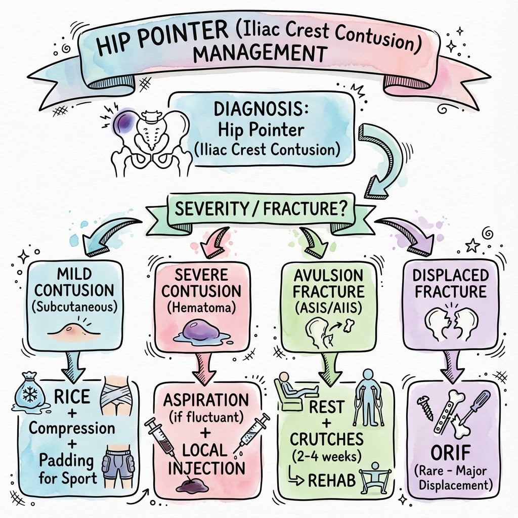 hip pointer injuries management algorithm