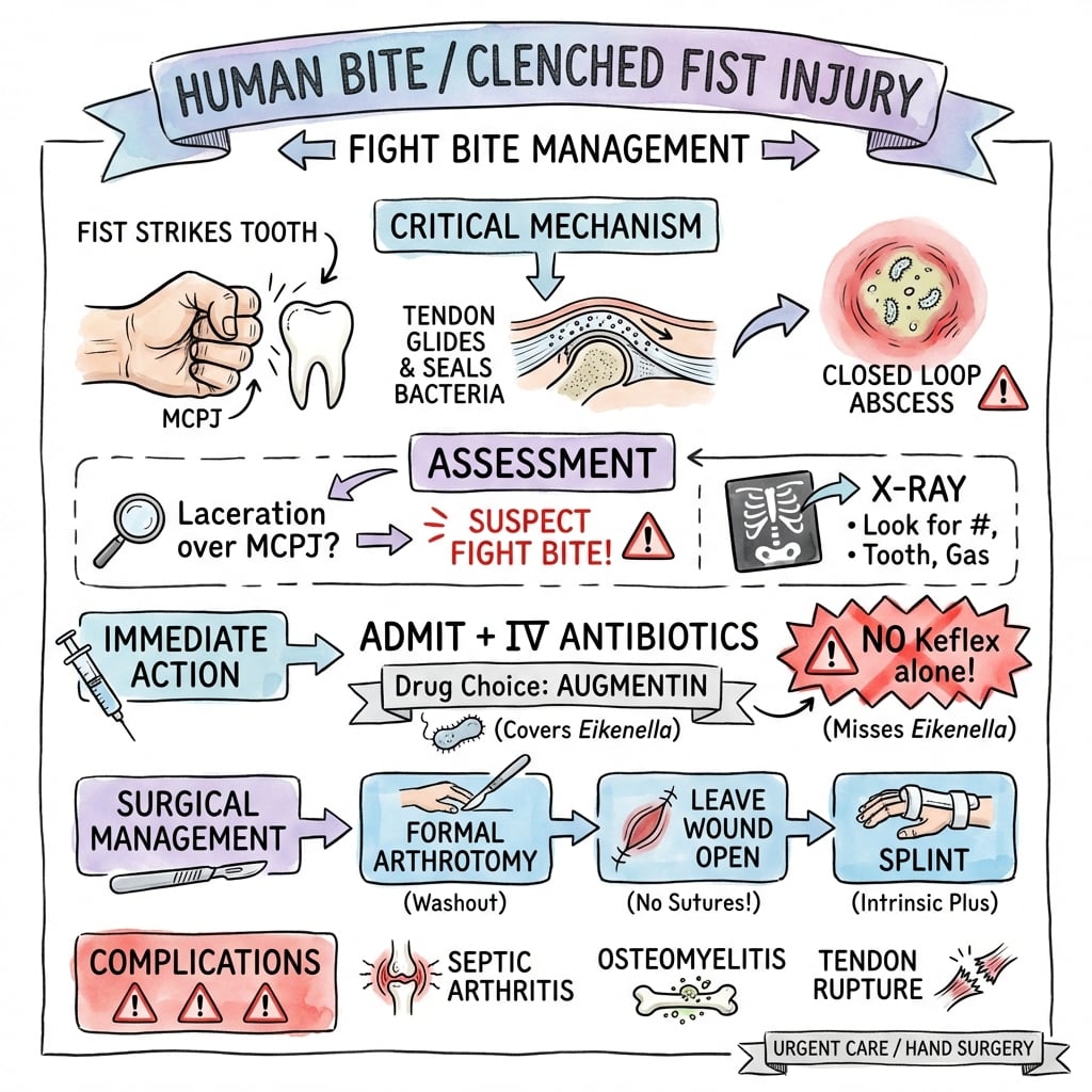 Human Bite Fight Bite Management Algorithm