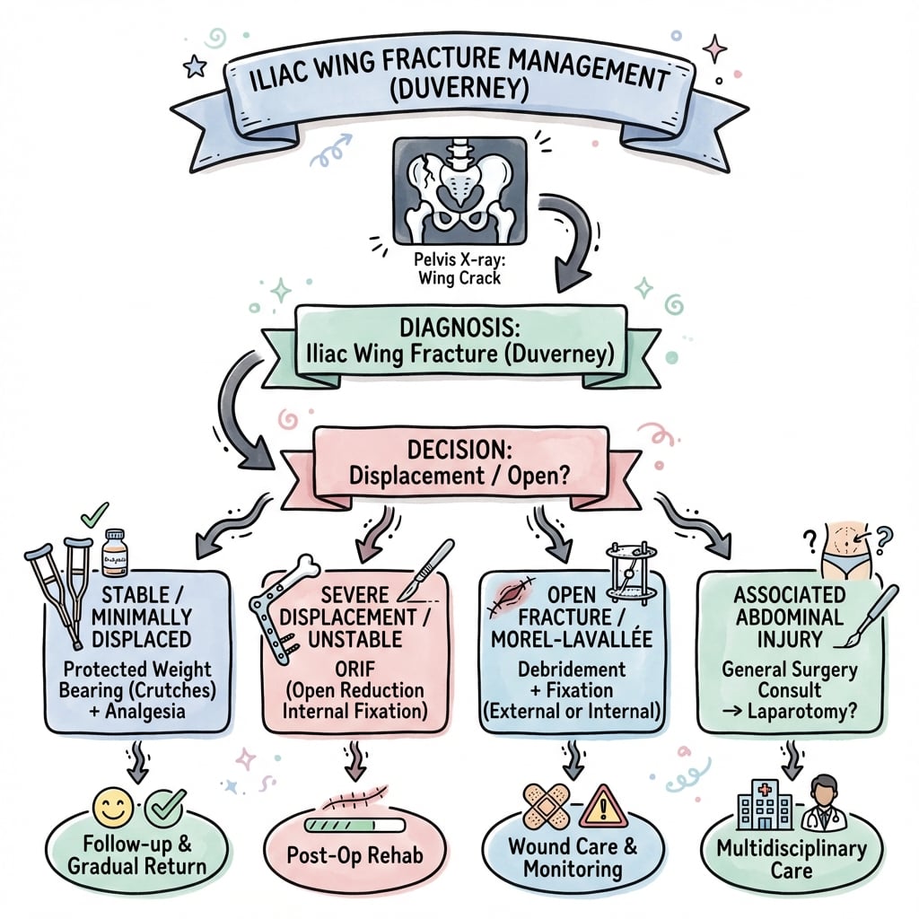 iliac wing fractures management algorithm