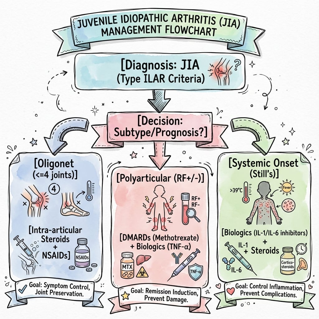 Management algorithm for juvenile idiopathic arthritis