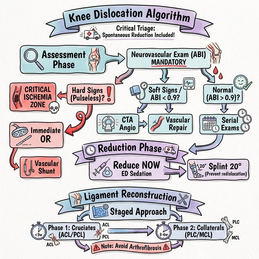 knee dislocation management management algorithm