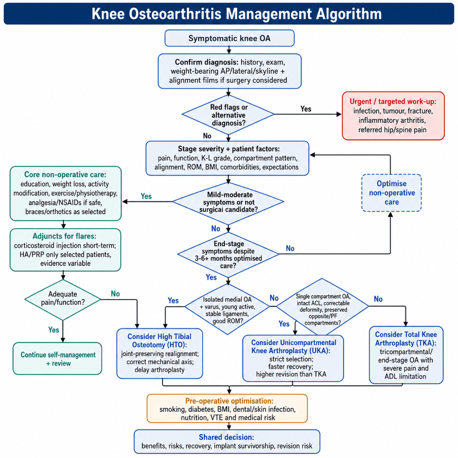 knee osteoarthritis management algorithm