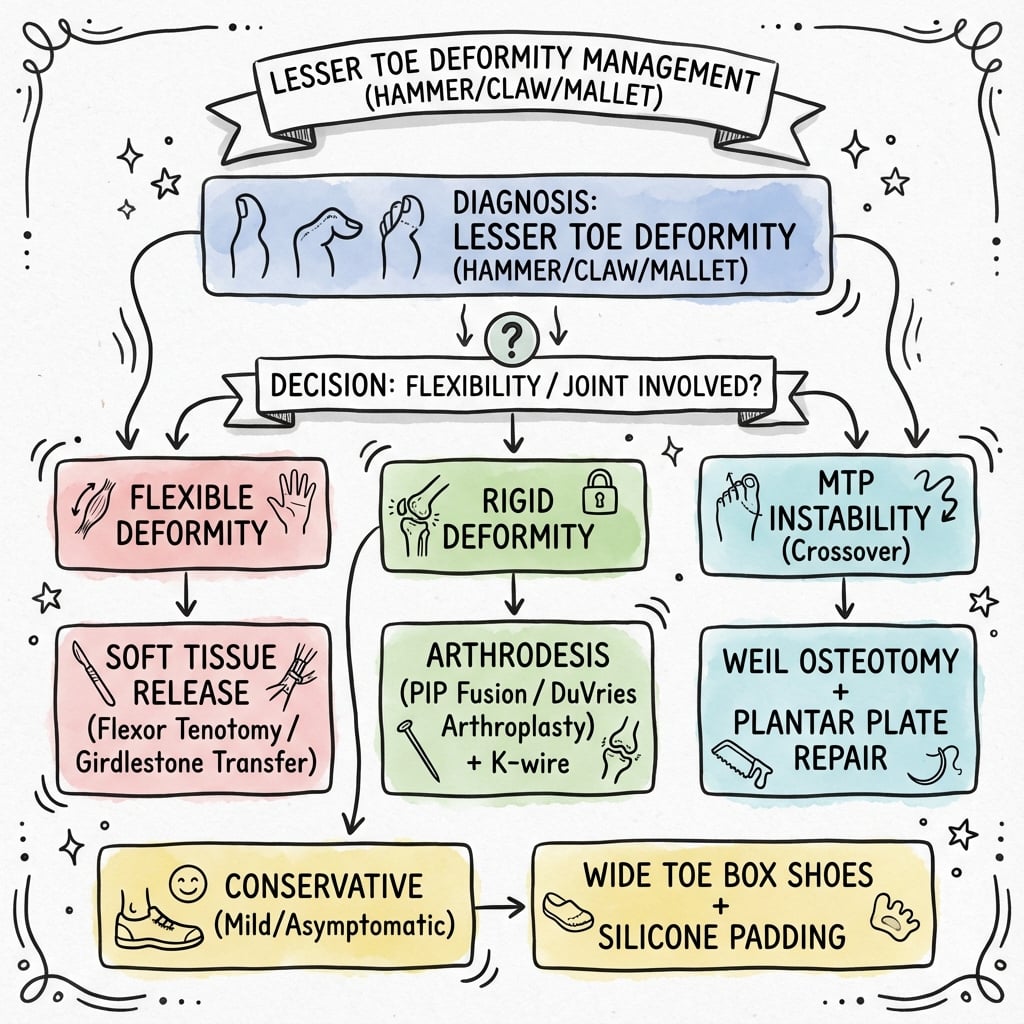 lesser toe deformities management algorithm