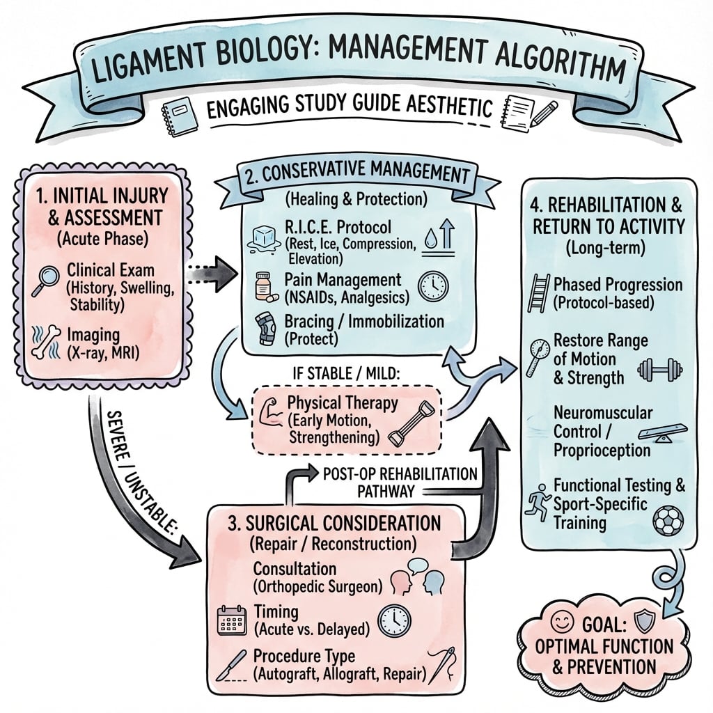 Management algorithm for Ligament Biology