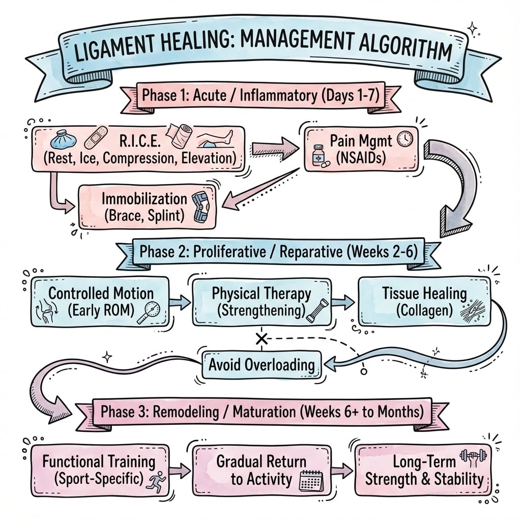 Management algorithm for Ligament Healing