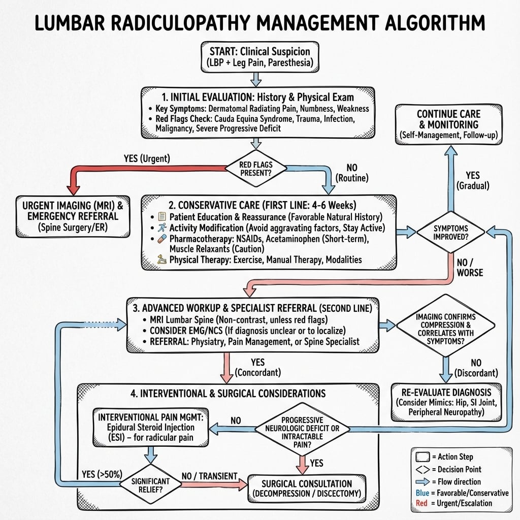 Management algorithm for Lumbar Radiculopathy