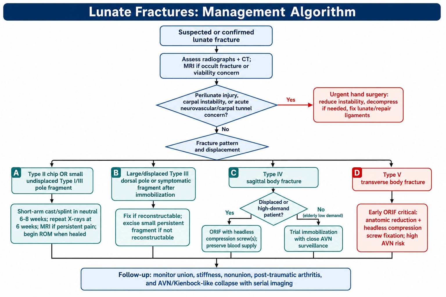 lunate fractures management algorithm