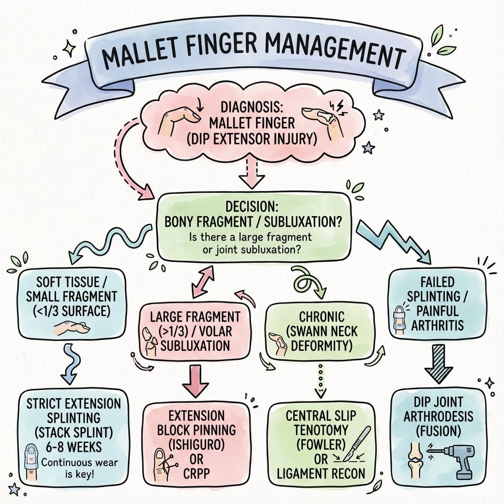 mallet finger management algorithm