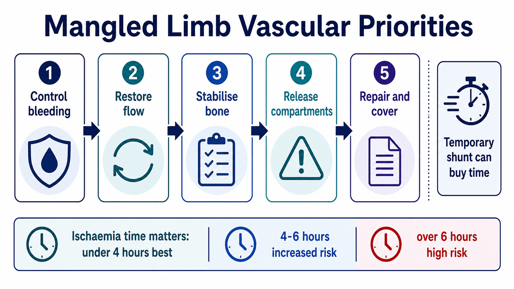 Vascular injury priorities in a mangled limb
