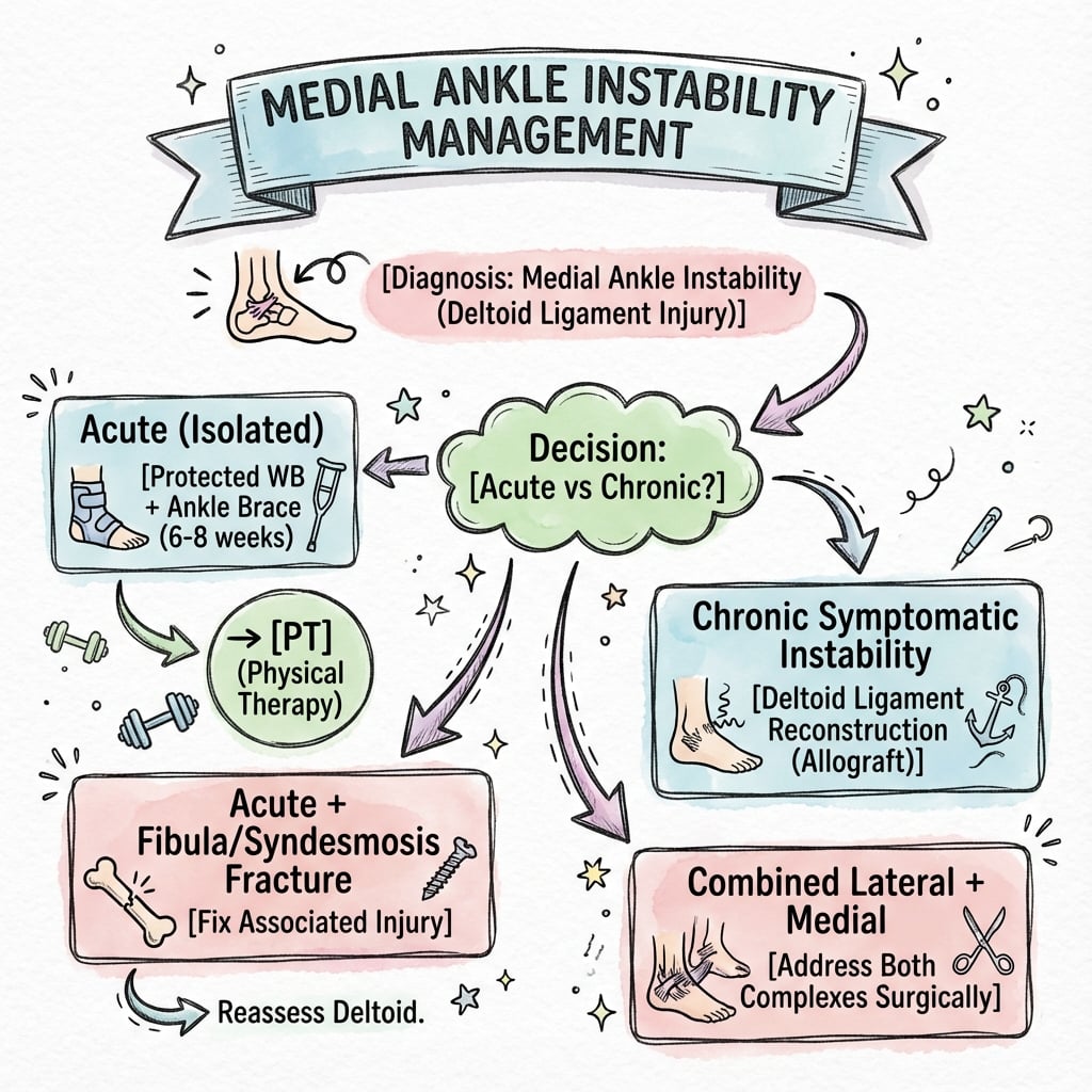 medial ankle instability management algorithm