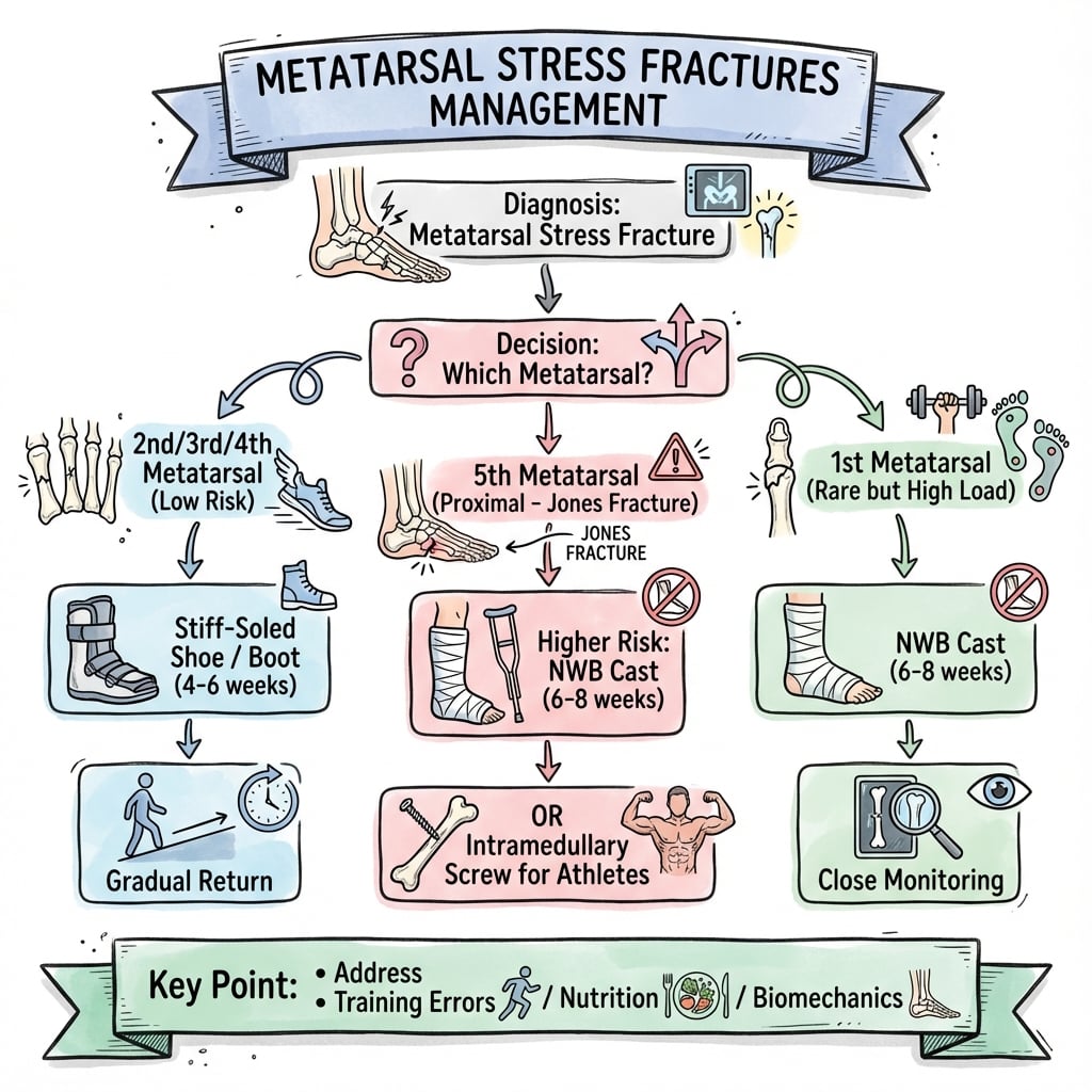metatarsal stress fractures management algorithm