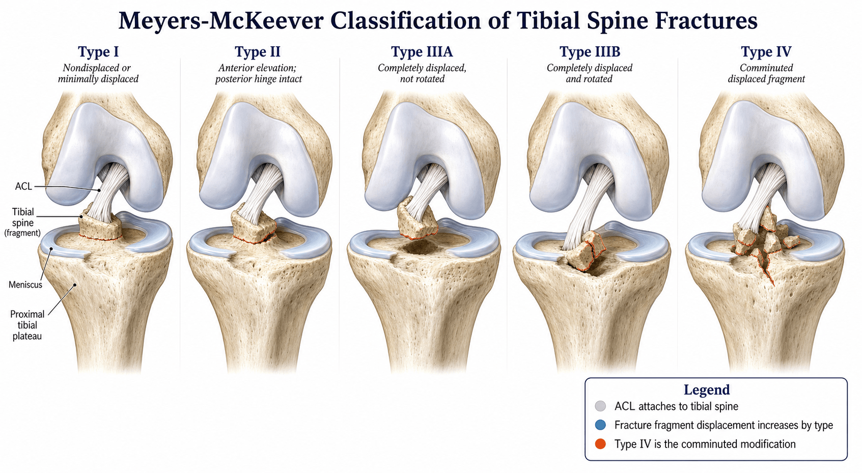 Meyers-McKeever Classification of Tibial Spine Fractures