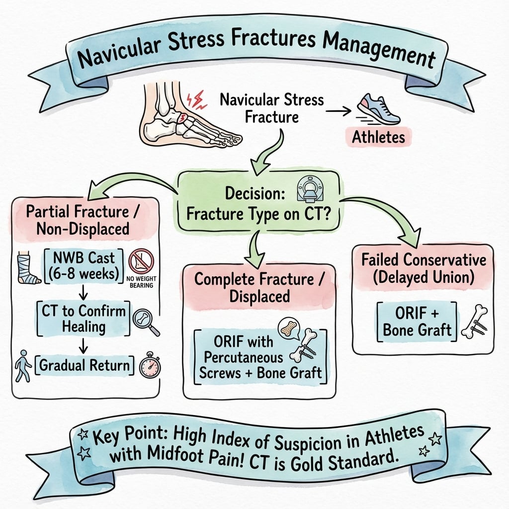 navicular stress fractures management algorithm