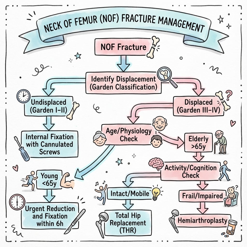 Neck of Femur (NOF) Fracture Management Algorithm Flowchart