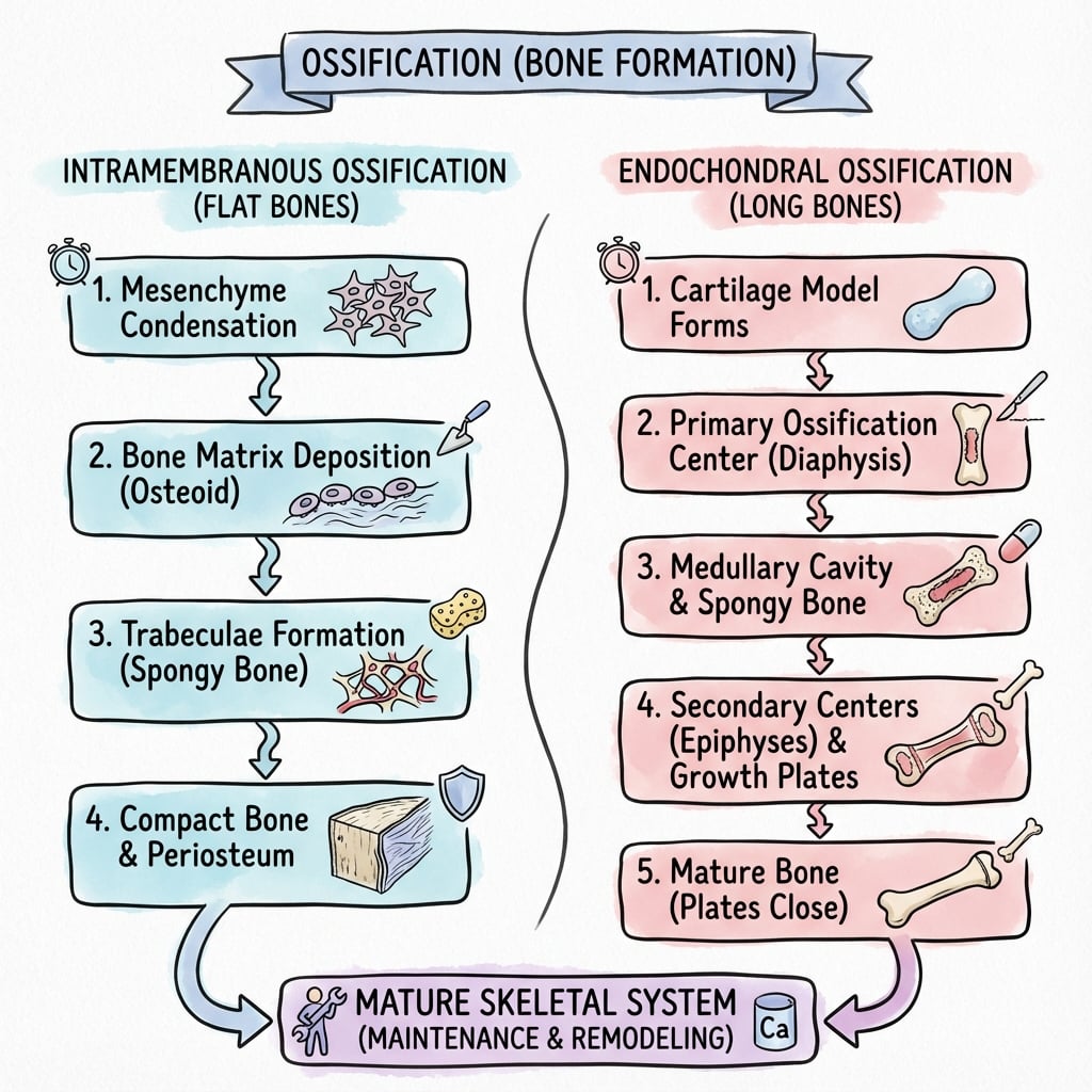 Management algorithm for Ossification Intramembranous Endochondral