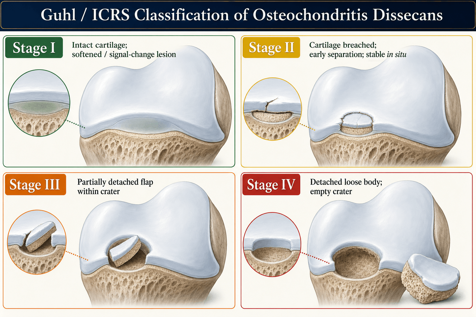Guhl ICRS classification of osteochondritis dissecans