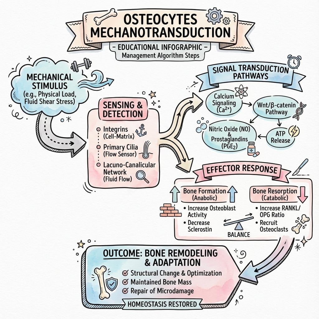 Management algorithm for Osteocytes Mechanotransduction