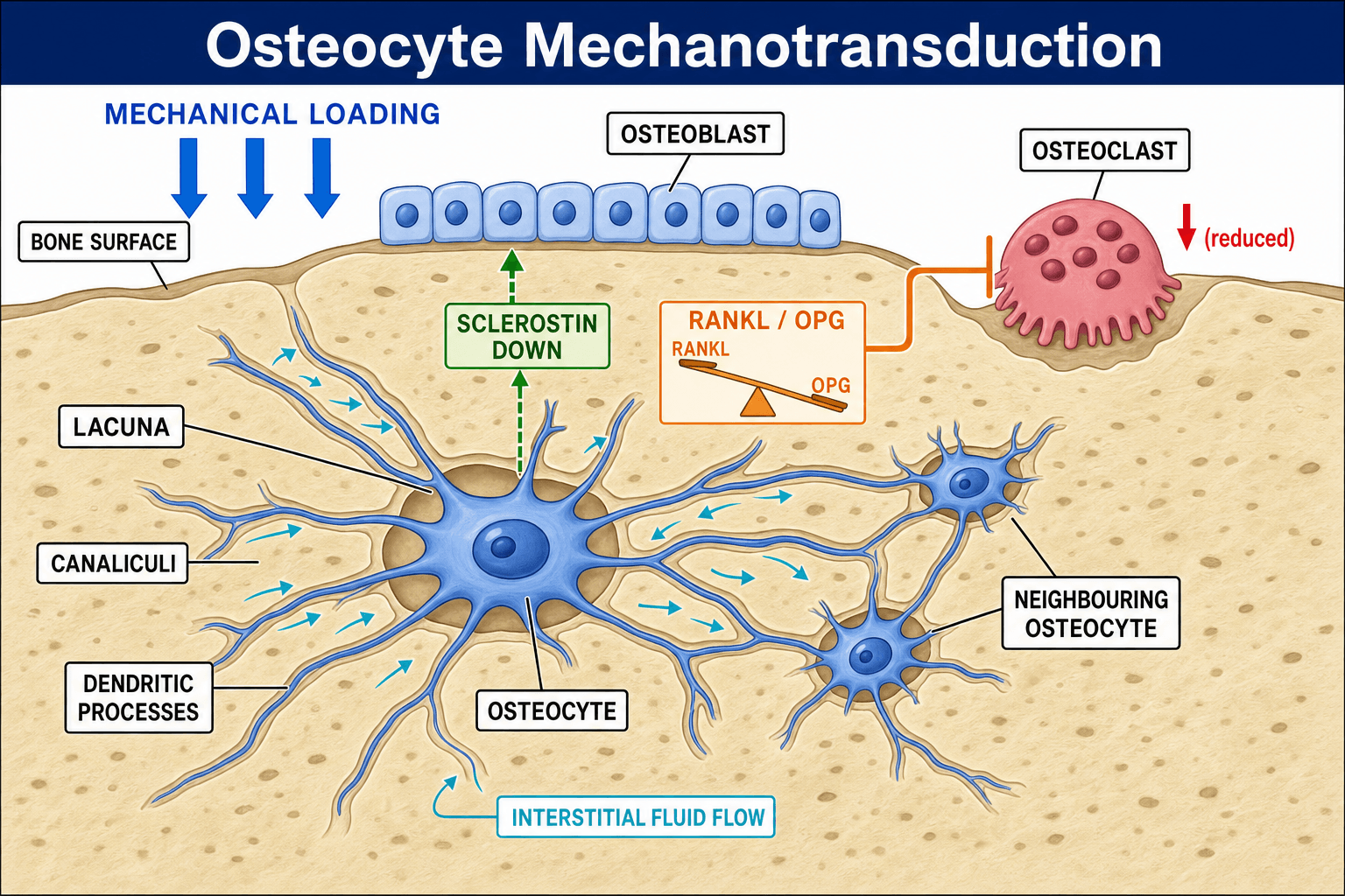 osteocyte mechanotransduction diagram