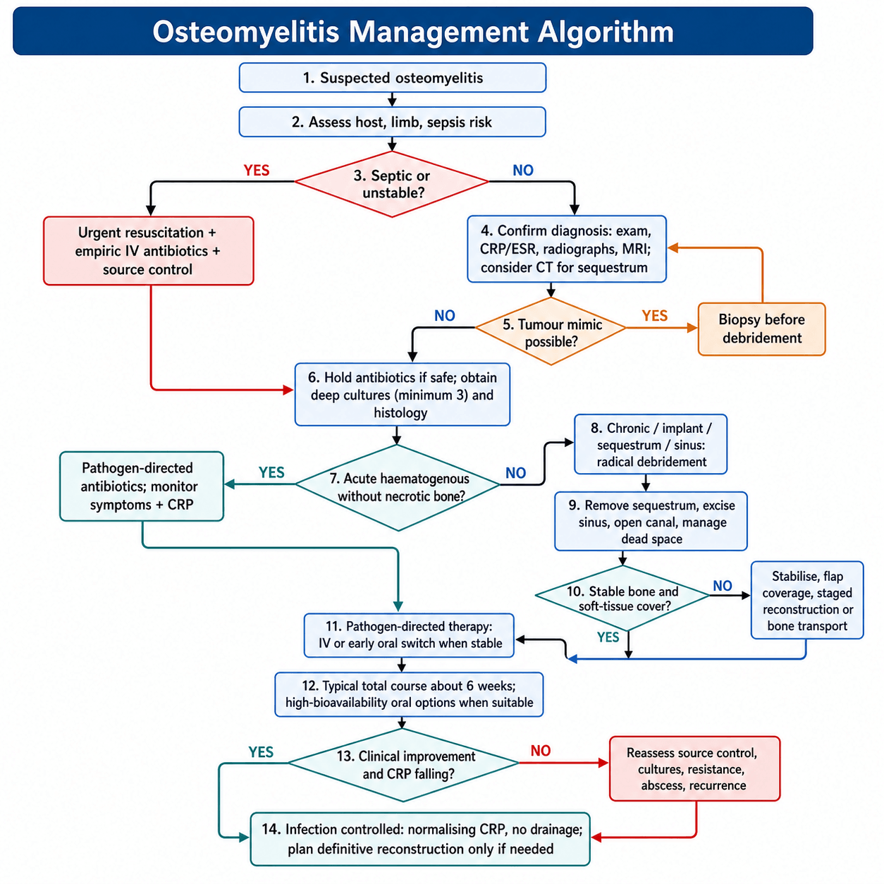 Osteomyelitis management algorithm