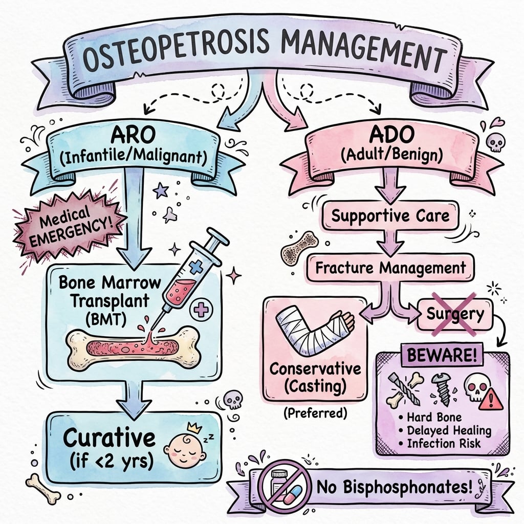 Osteopetrosis Management Algorithm Sketchnote