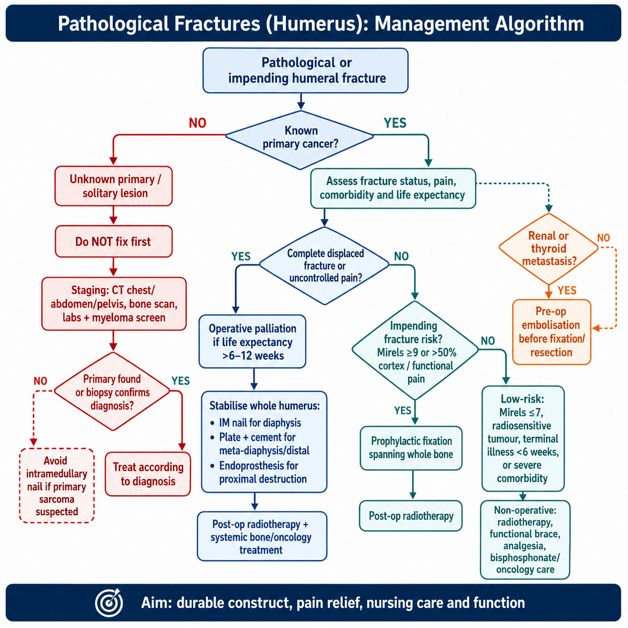 pathological fractures humerus management algorithm