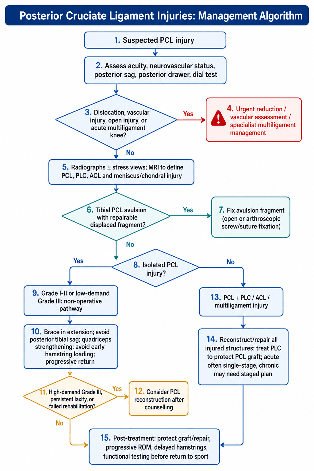 pcl injuries management algorithm
