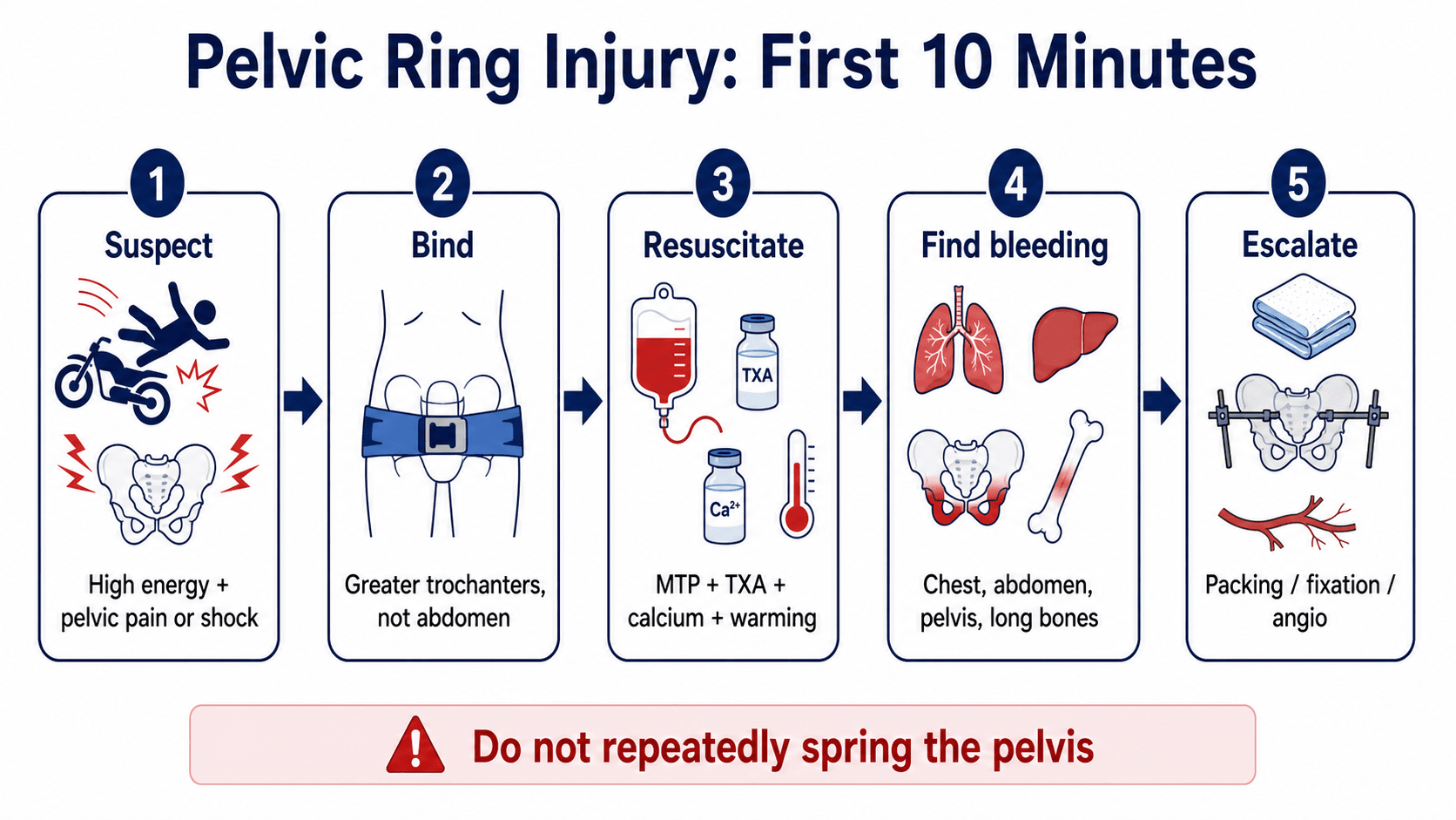 Pelvic ring injury first ten minutes algorithm