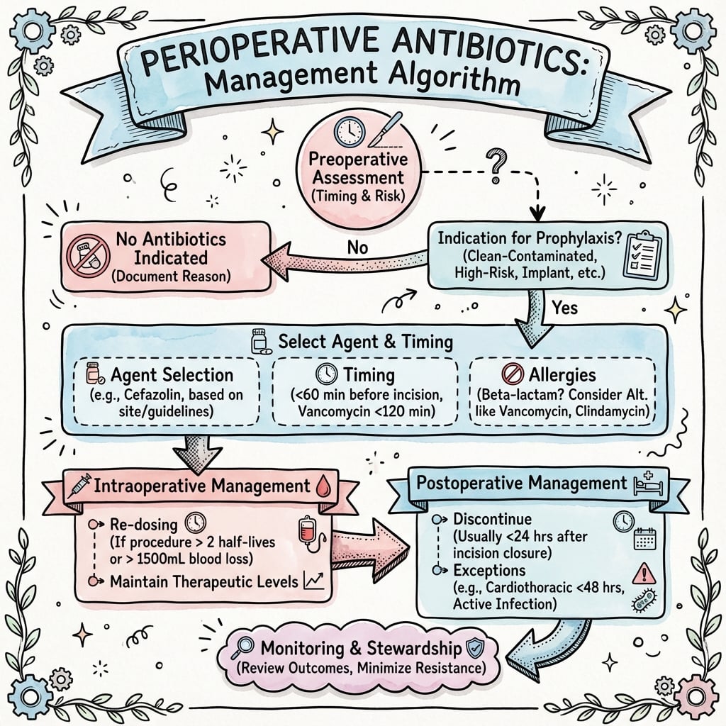 Management algorithm for Perioperative Antibiotics