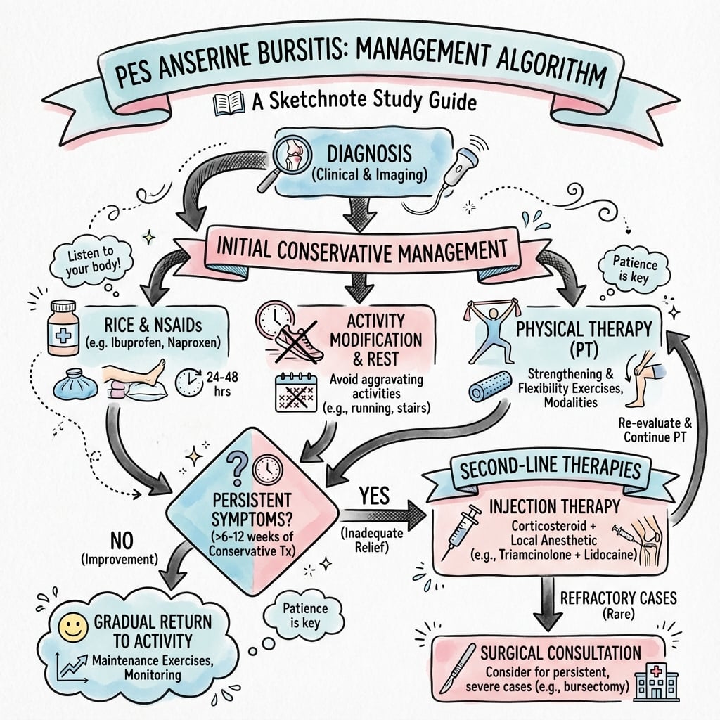 Management algorithm for Pes Anserine Bursitis