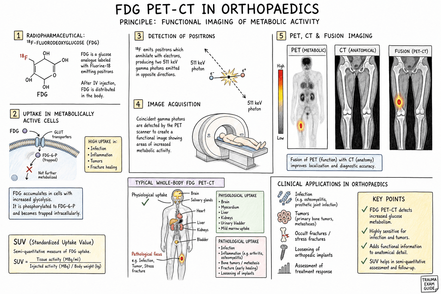 Principle of FDG PET-CT showing functional and anatomical image fusion