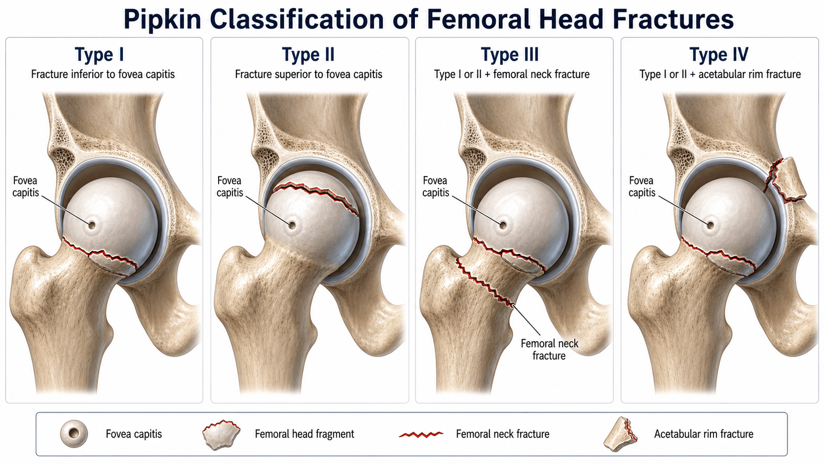 Pipkin Classification of Femoral Head Fractures