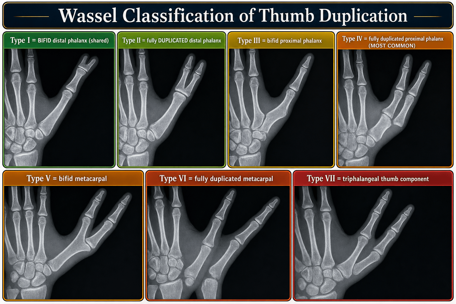 Wassel classification of thumb duplication