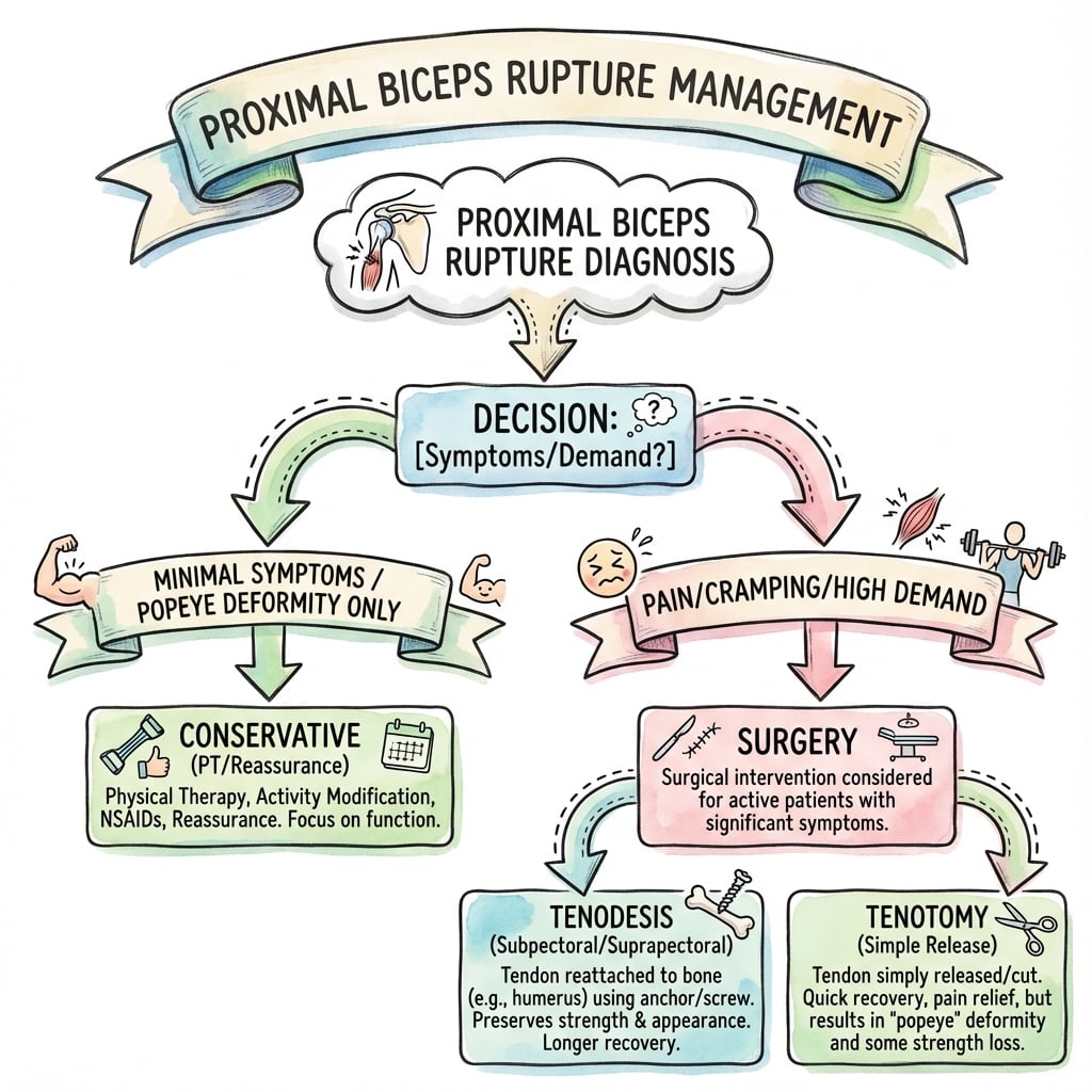 proximal biceps ruptures management algorithm