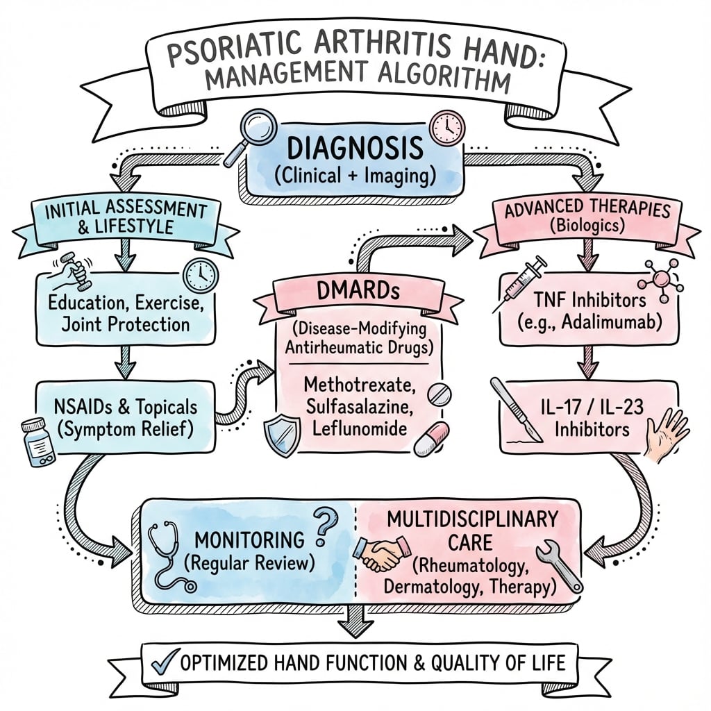 Management algorithm for Psoriatic Arthritis Hand