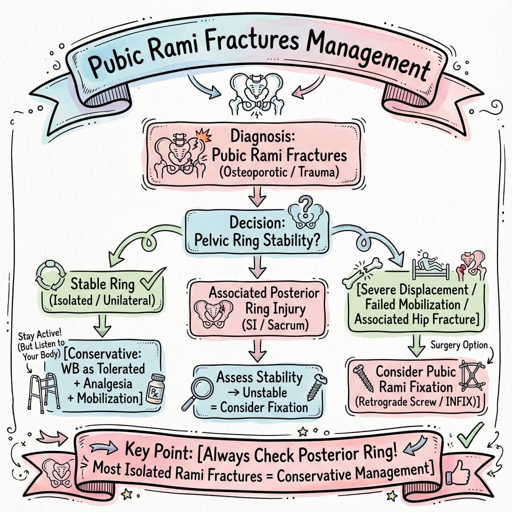 pubic rami fractures management algorithm