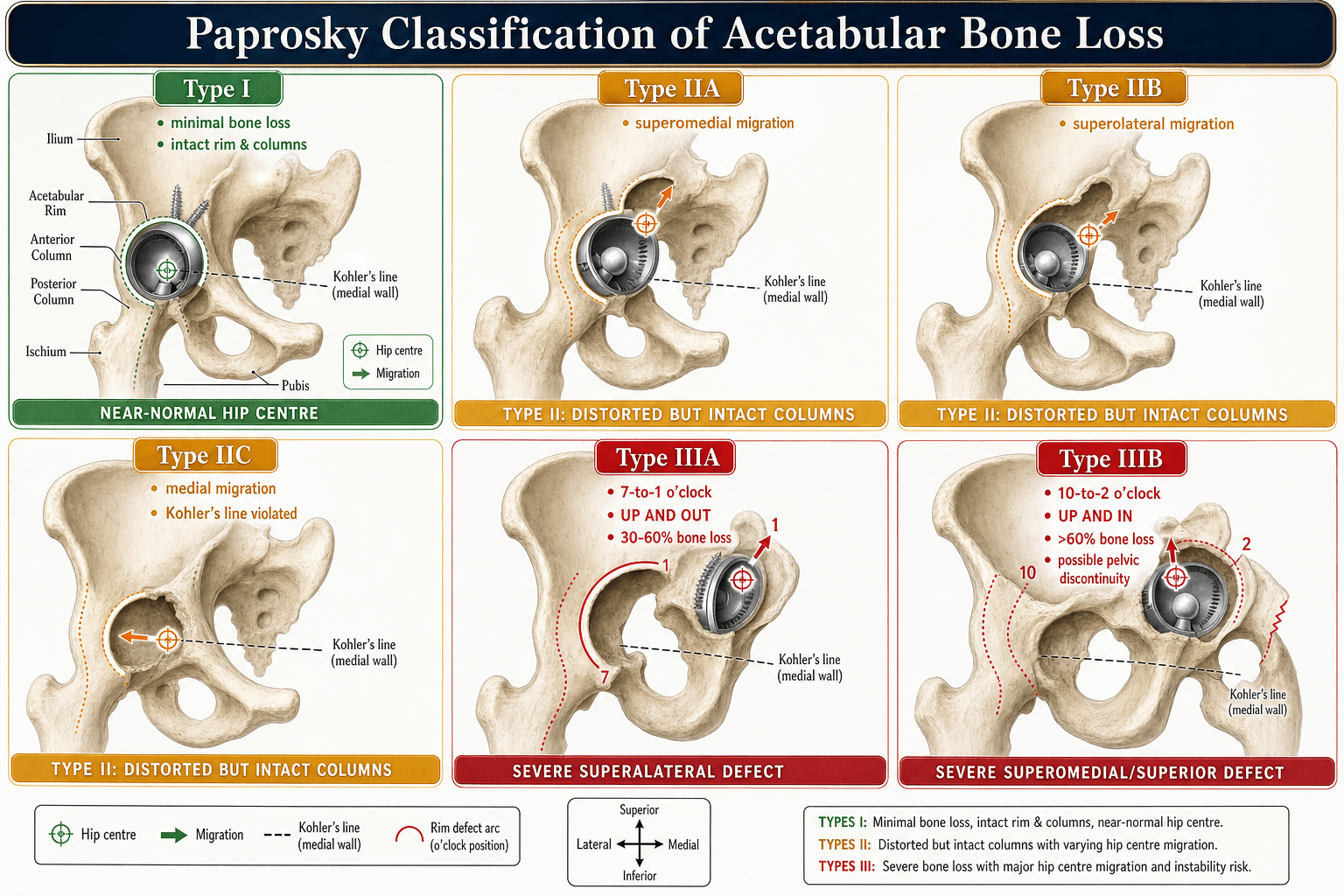 Paprosky classification of acetabular bone loss