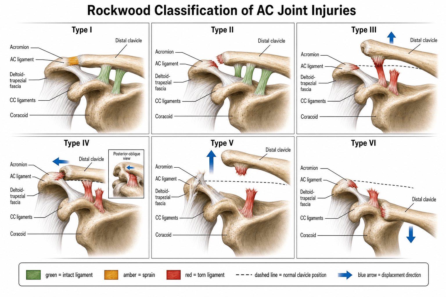 Rockwood Classification of AC Joint Injuries