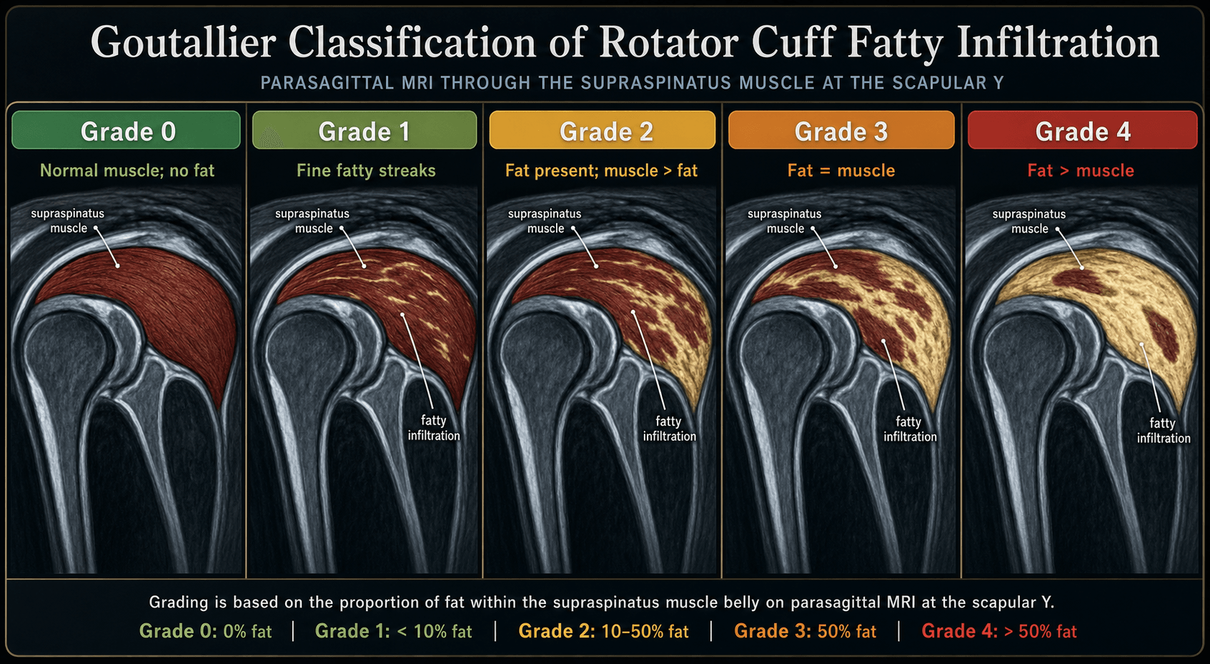Goutallier classification of rotator cuff fatty infiltration